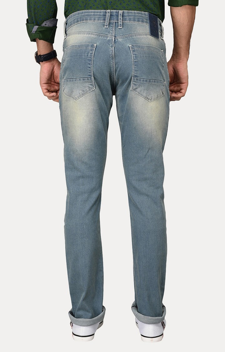 JadeBlue | Men's Blue Denim Solid Jeans 3