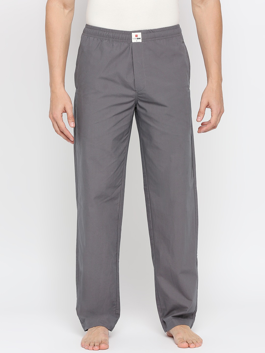 Underjeans by Spykar Men Dark Grey Cotton Printed Pyjama
