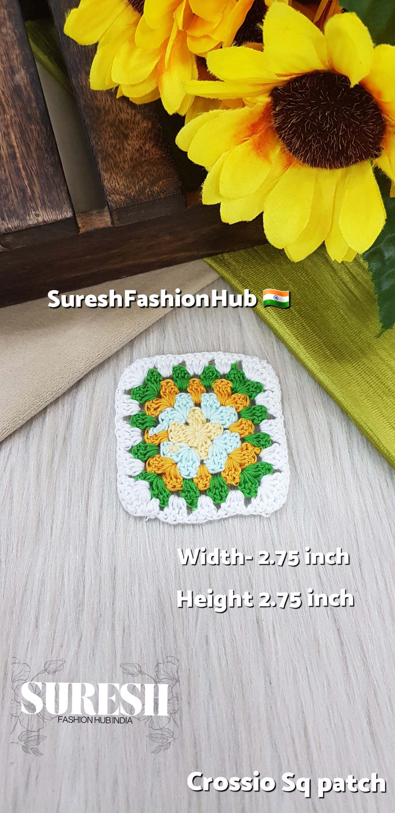 Cr-1 Handmade Crosio Square Patch (White)