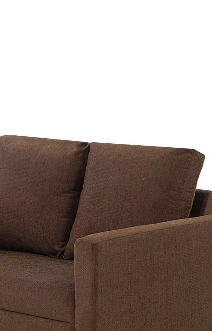 neudot Saya Sofa for Living Room |2 Persons Sofa|Premium Fabric with Cushioned Armrest | Solid Wood Frame|2 Seater in Saya Brown Color