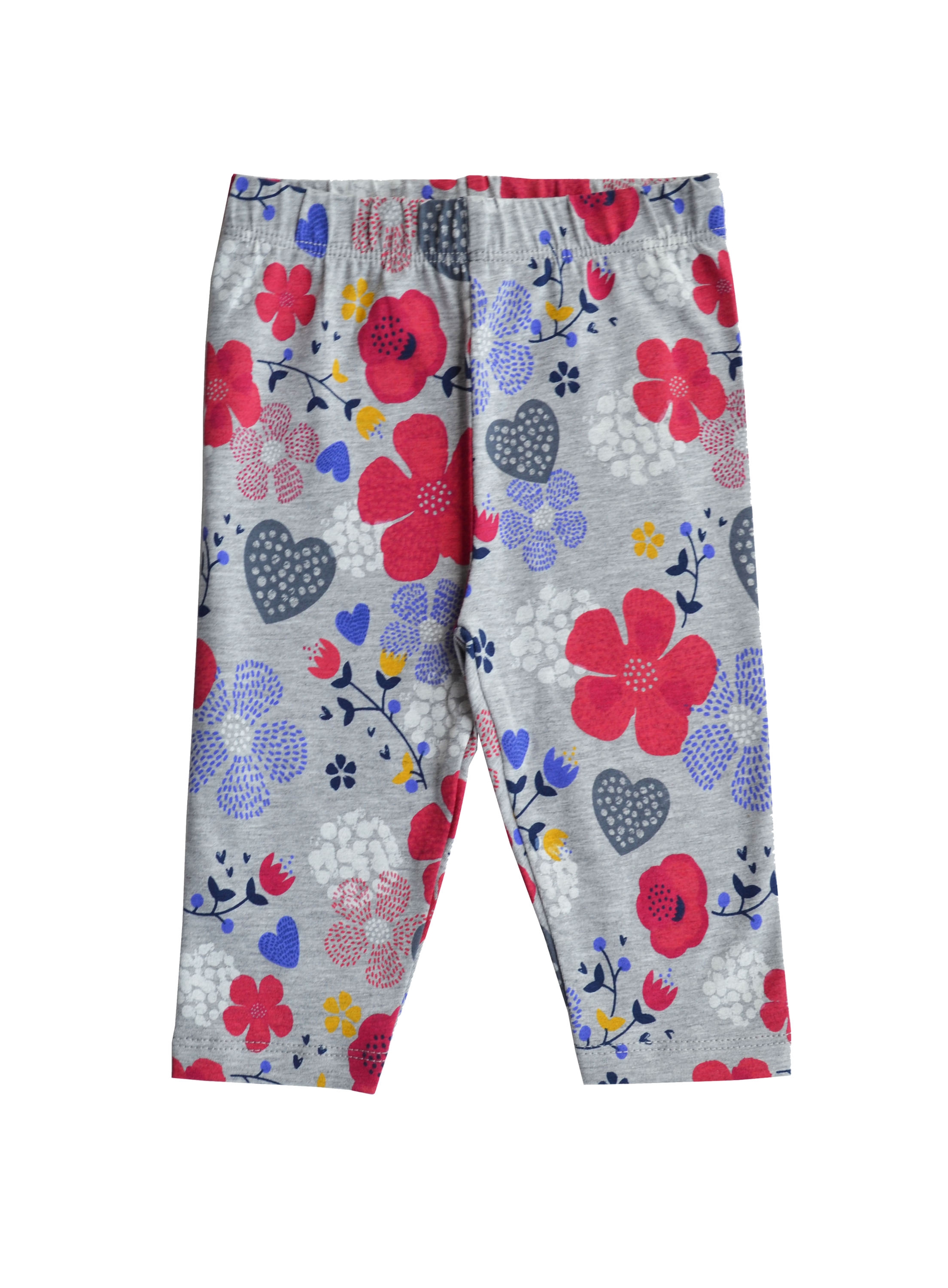 Babeez | Girls Multi Flower Allover Print Legging on Grey (95%Cotton 5%Elasthan Jersey) undefined