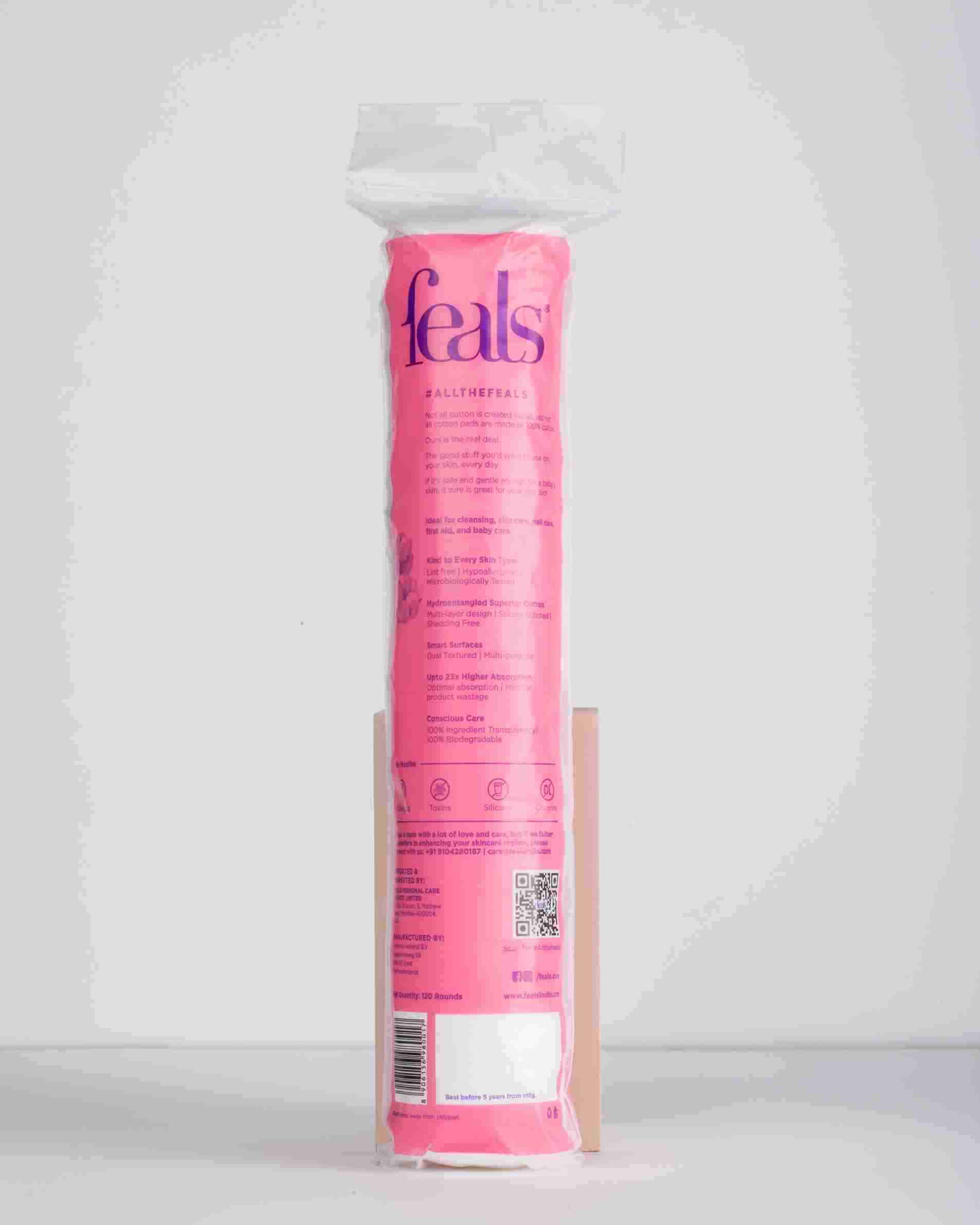 Cotton Pads for Face - 600 pcs Lint free, Hypoallergenic, Biodegradable - 120 Rounds per Pack (Pack of 5)