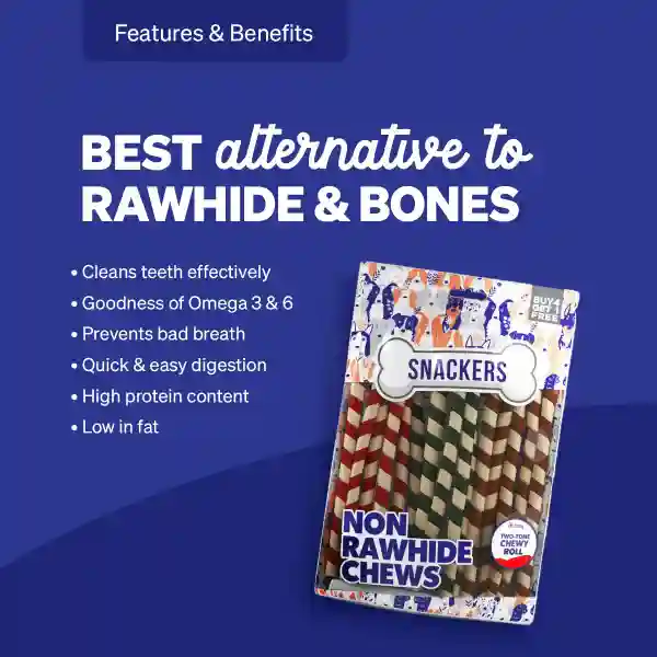 Snackers Non Rawhide Chews Two Tone Chewy Roll - 225g