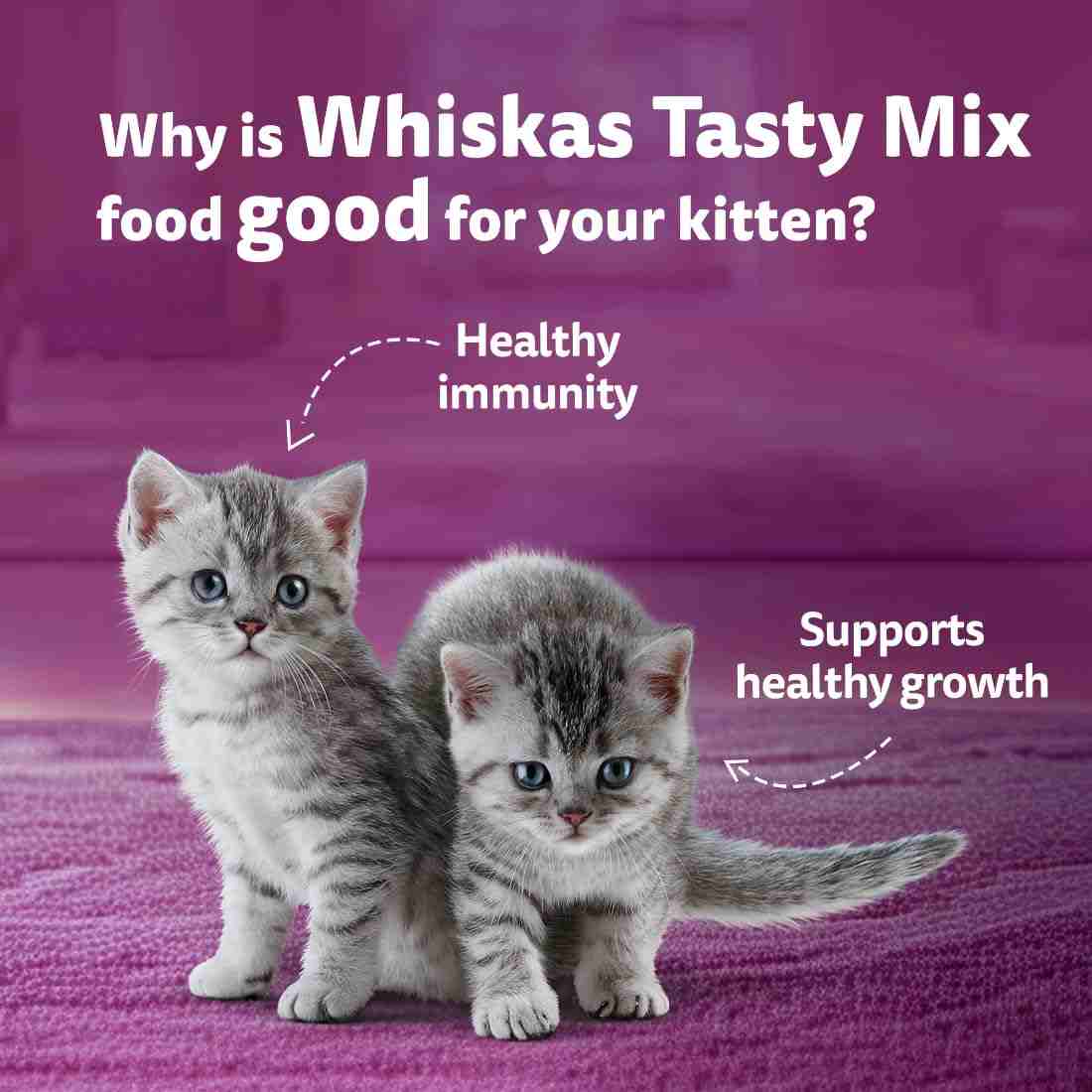 Whiskas Tasty Mix Junior Pouch Chicken Tuna Sweet Potato Flavor in Gravy for Cats 70g