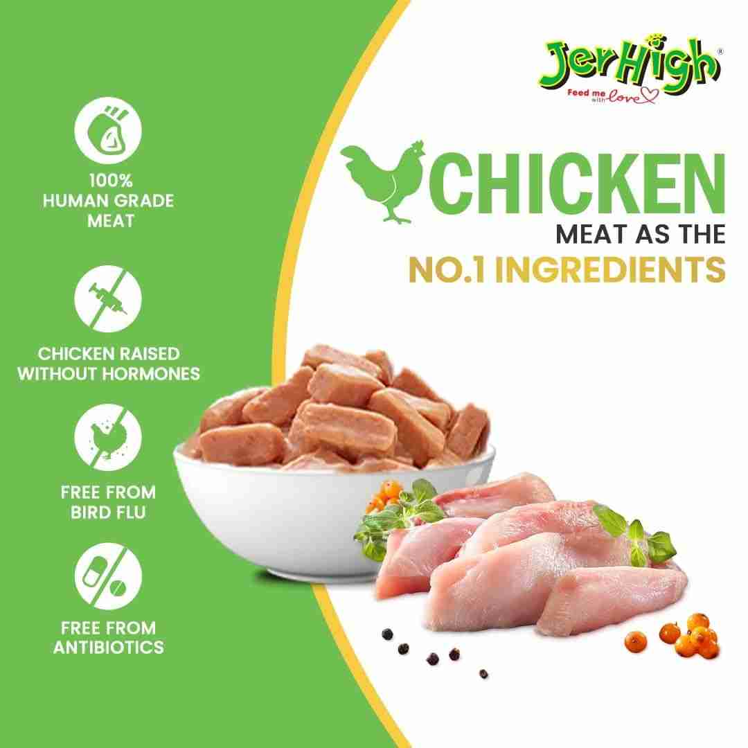 JerHigh Chicken with Riceberry Liver Flavored Dog Wet Food, 120 g