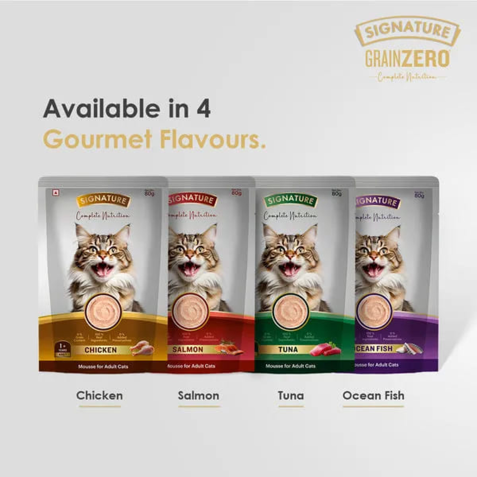 Signature Grain Zero Adult Cat Wet Mousse, 80g