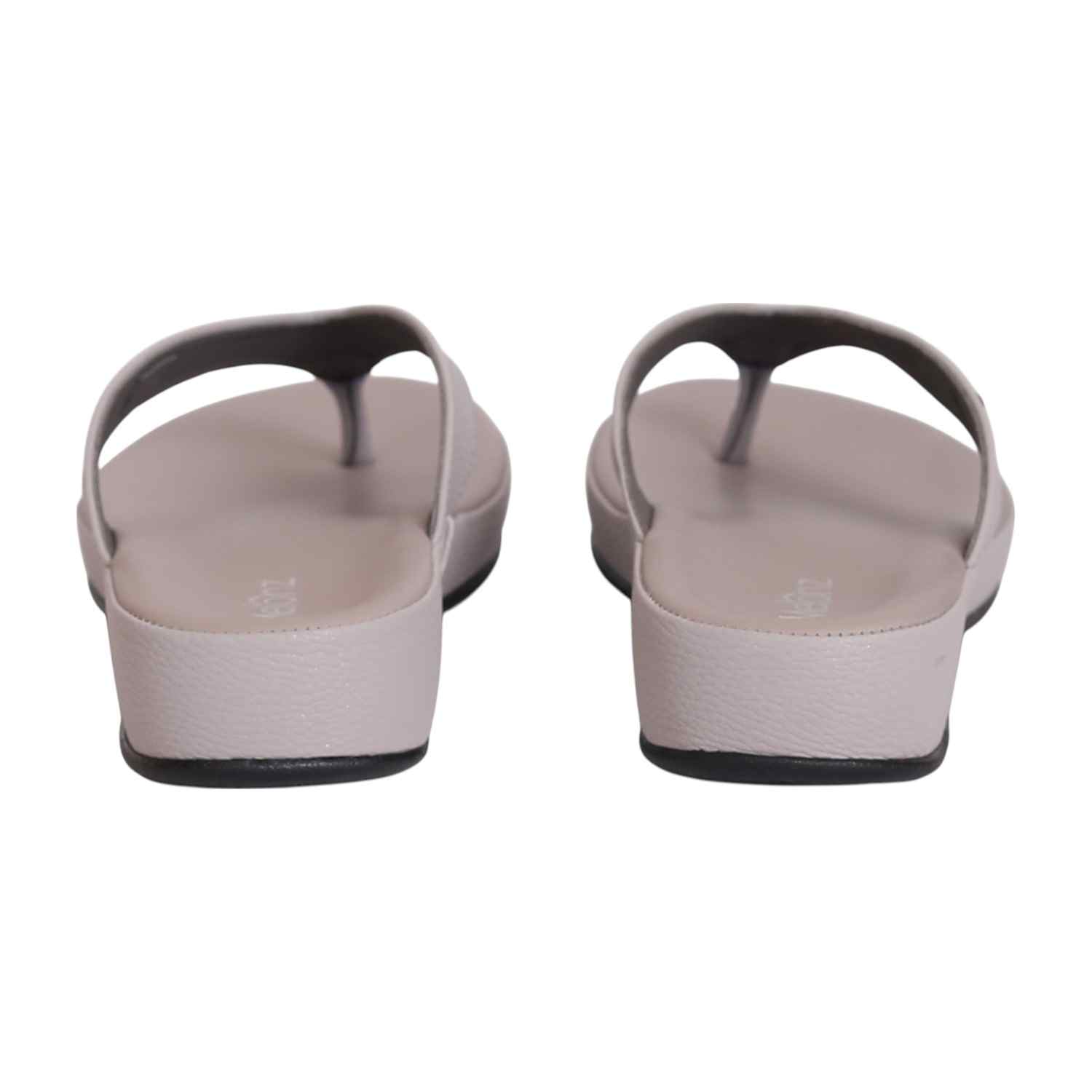 Women Gunmetal Thong Wedge Sandals
