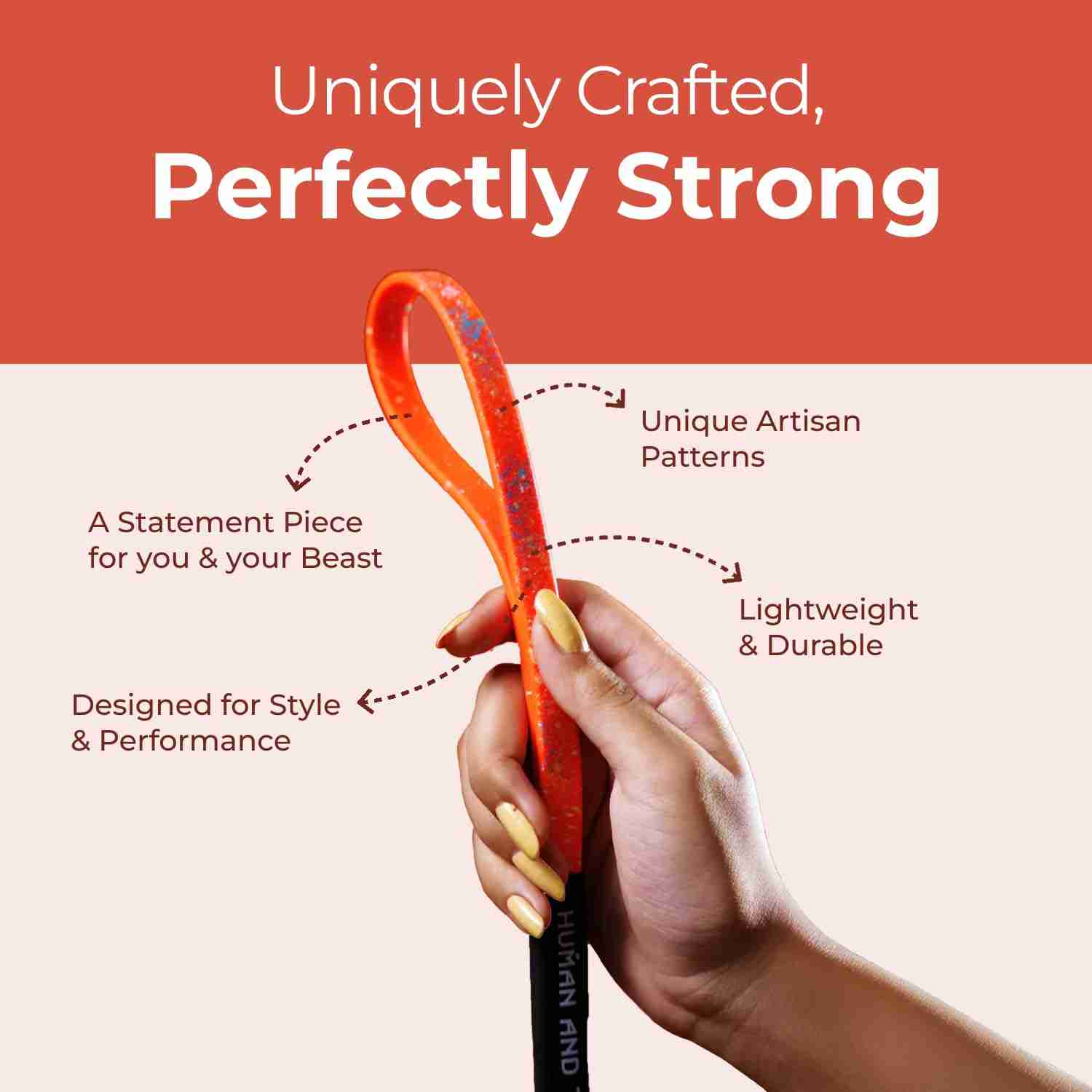 Human and the Beast The Super Leash with 6ft Length (Hunter Orange, Sliver Clip)