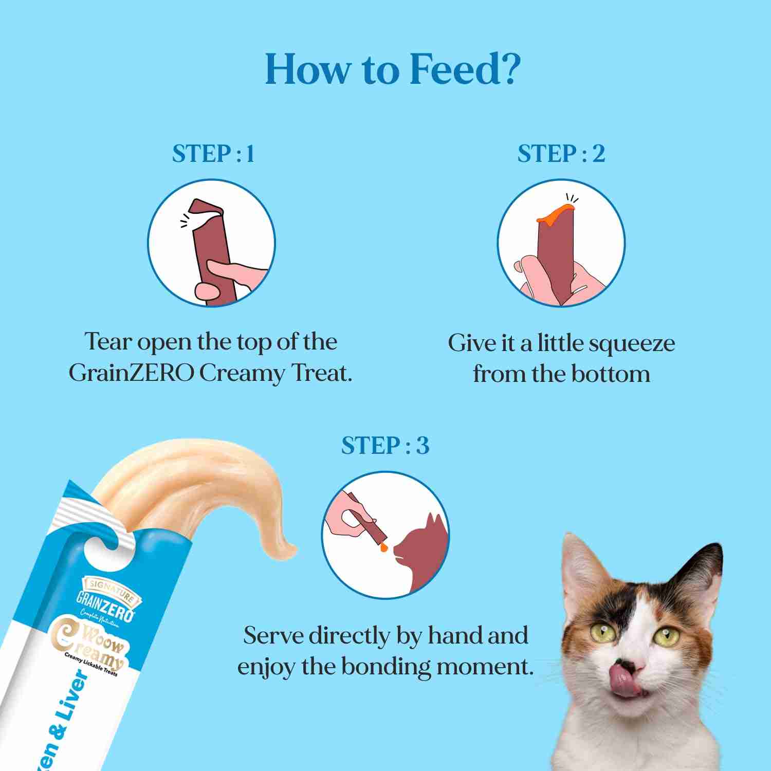 Grain Zero Chicken and Liver Lickable Creamy Cat Treats