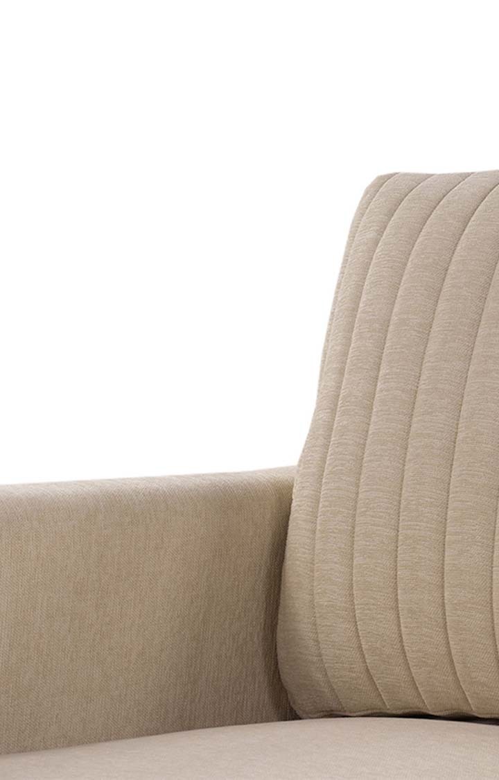 neudot Roman Sofa for Living Room |1 Person Sofa|Premium Fabric with Cushioned Armrest | Solid Wood Frame|1 Seater in Neo Beige Color