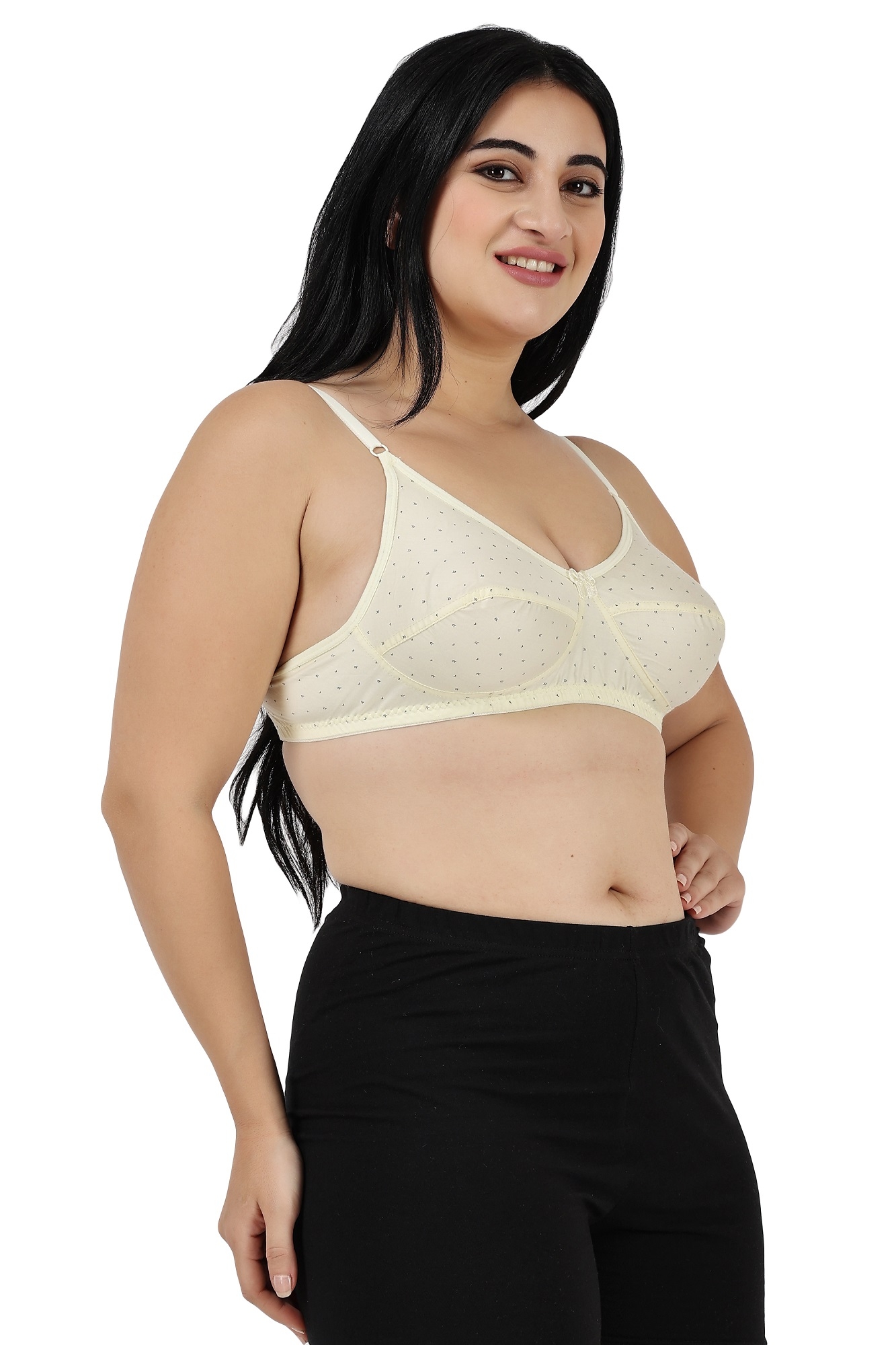 Women Printed  Medium  Coverage Non Padded  Bra(Lemon)