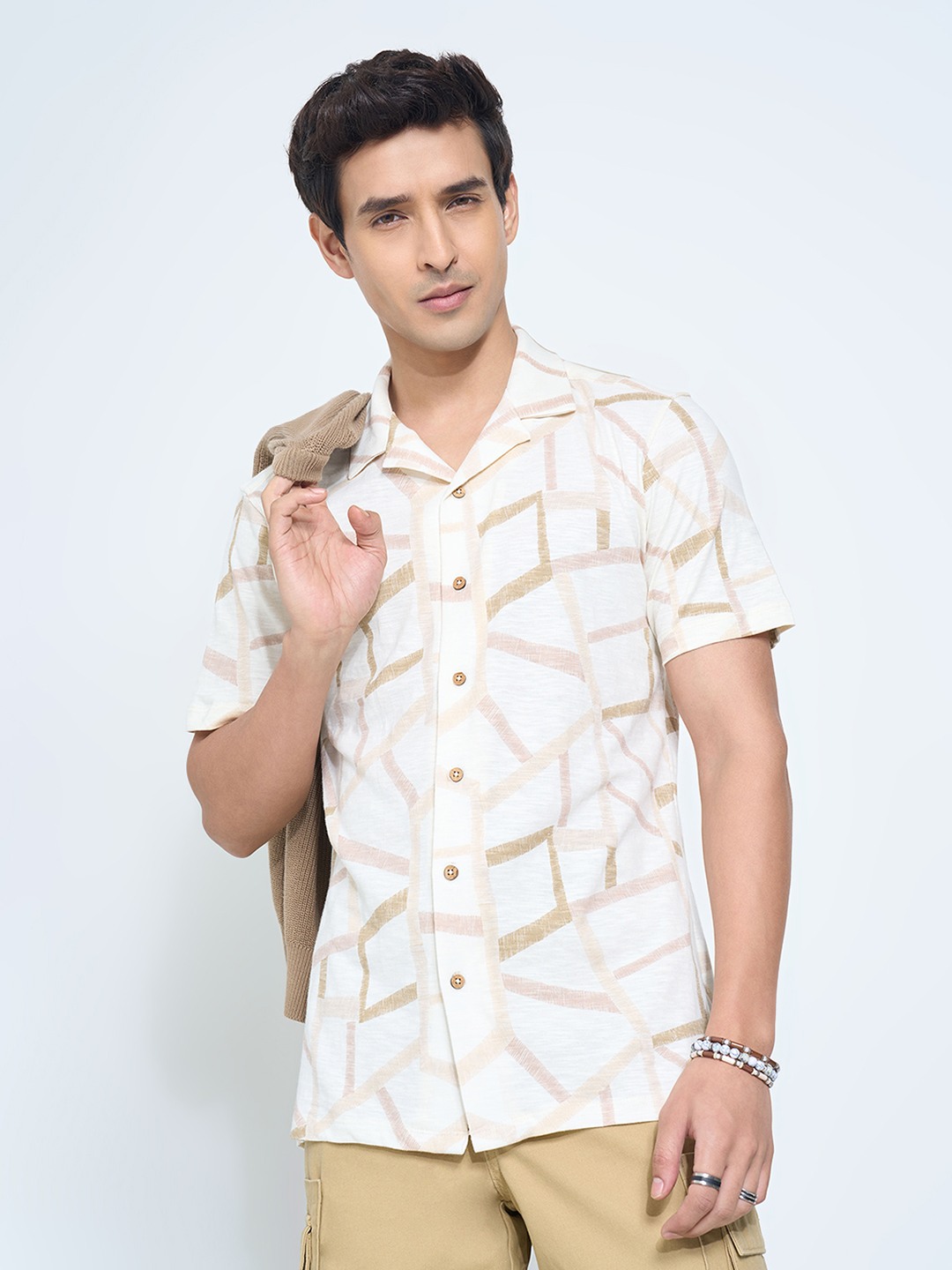 Off-White Geometric Print Resort Shirt