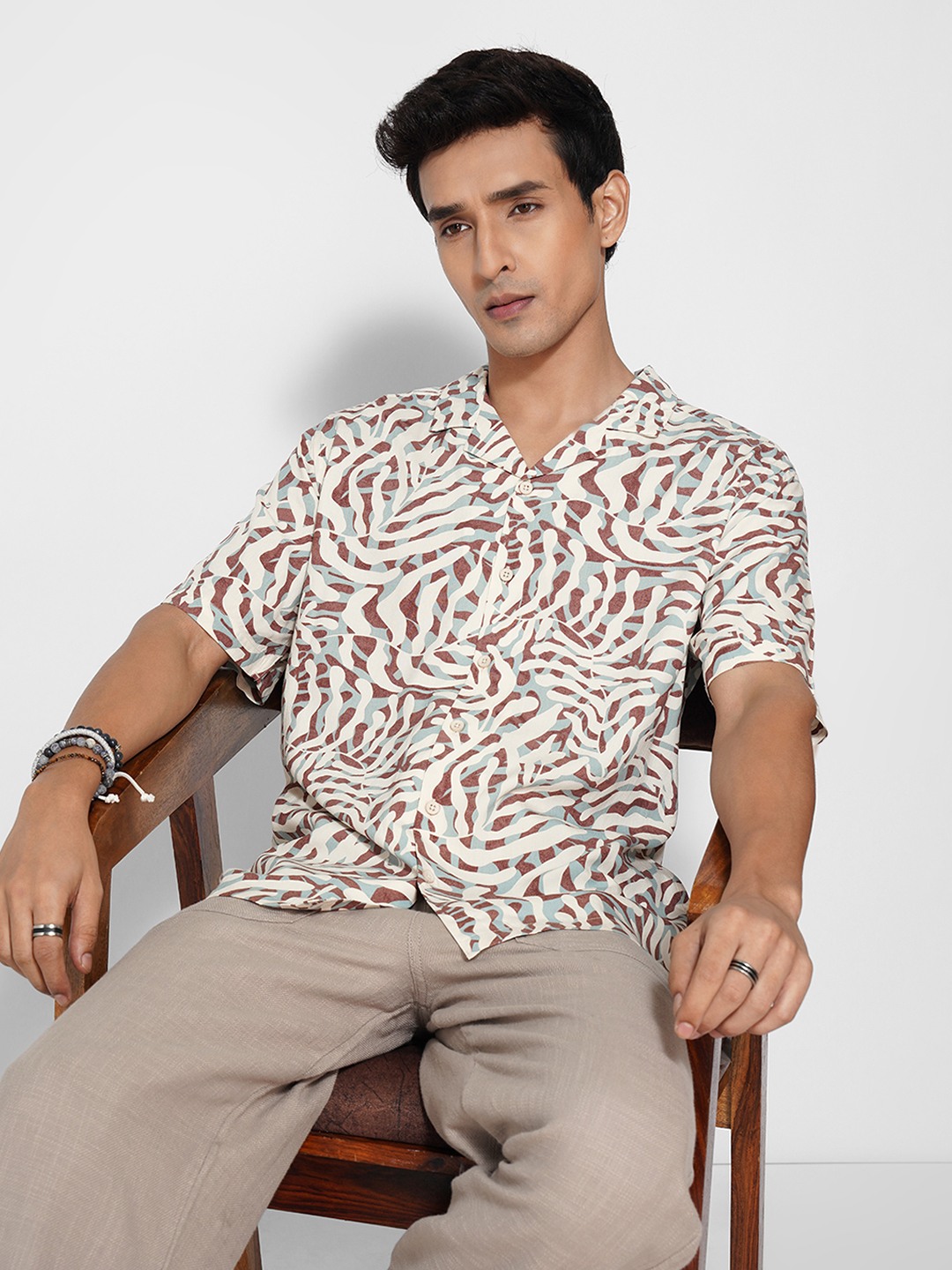 Multicoloured Abstract Print Resort Shirt