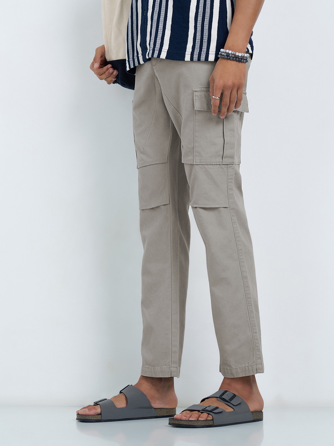 Sage Solid Drawstring Cargo Pants