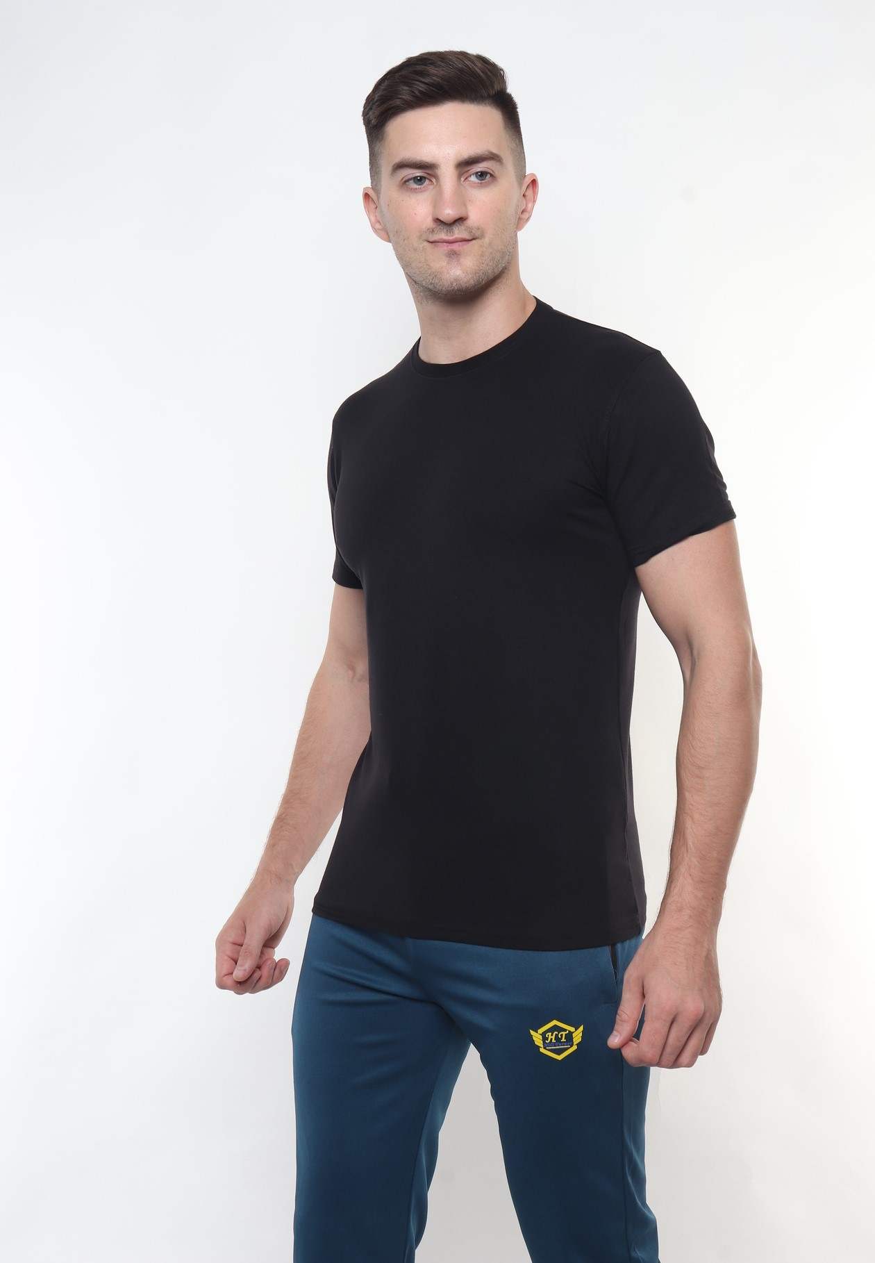 Black Round Neck T Shirt