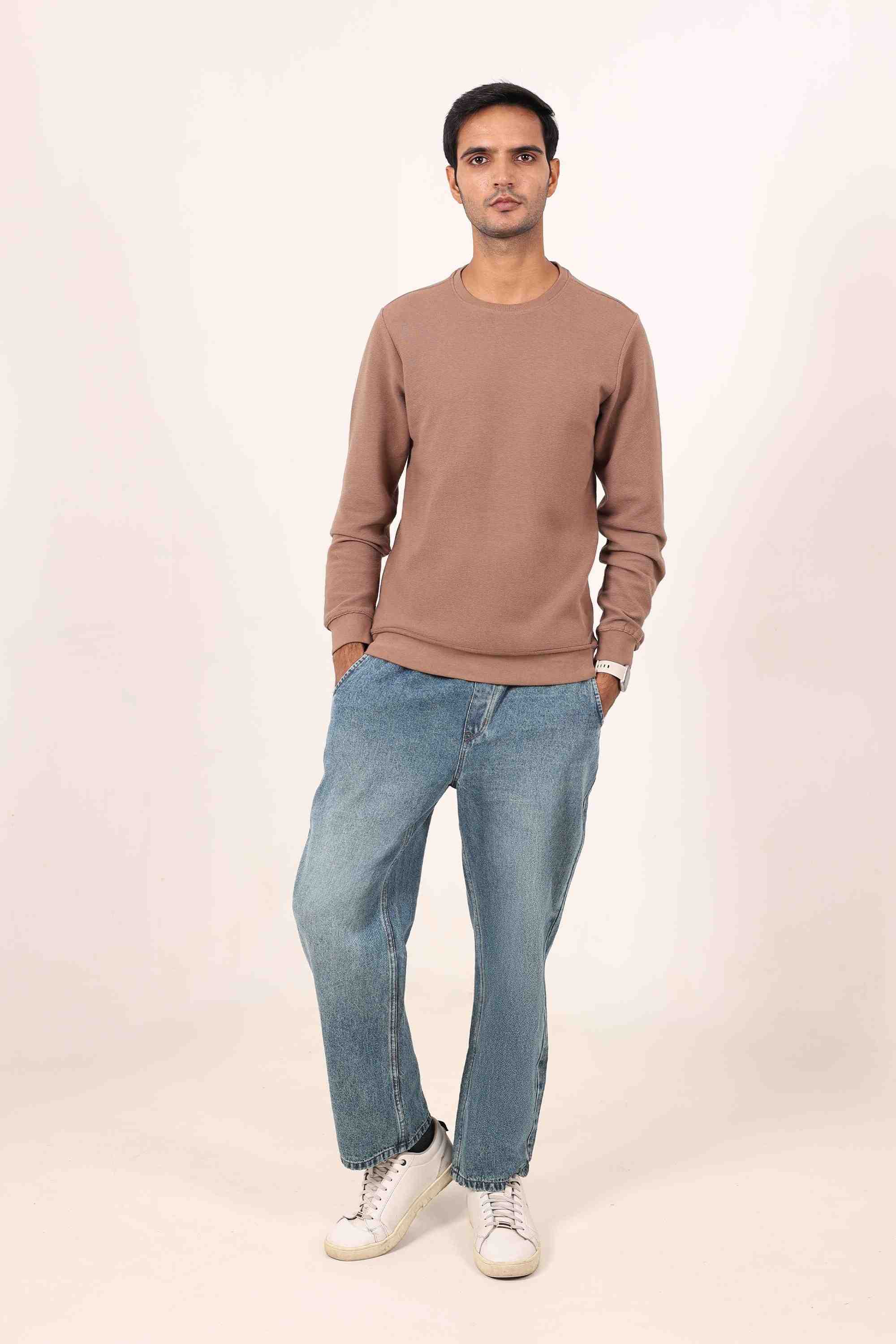 Light Wash Cotton Relaxed Fit Men's Jeans