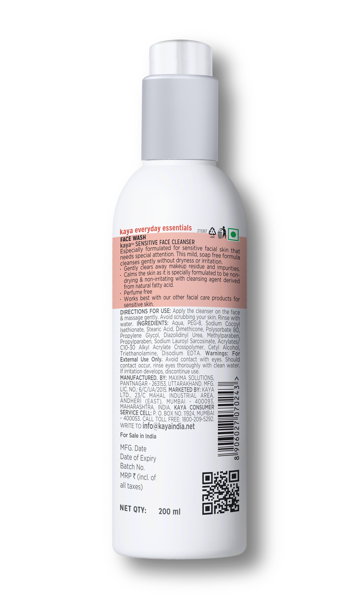 kaya Sensitive Face Cleanser (Face Wash)