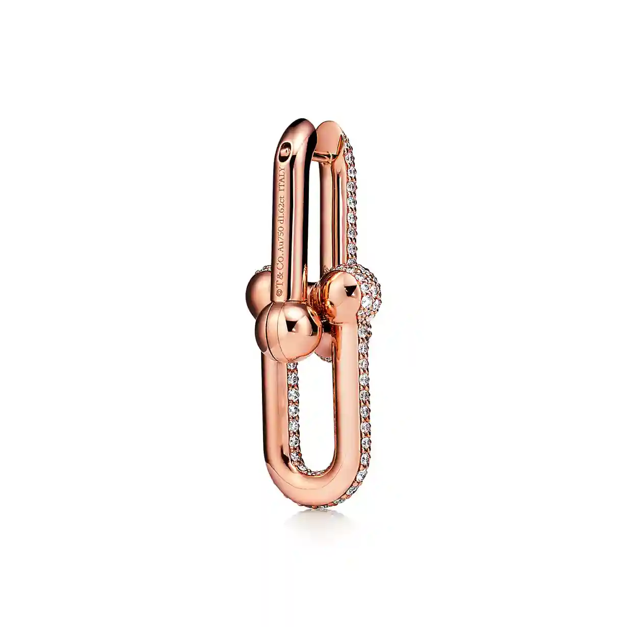 Tiffany HardWear :  Large Link Earrings - Rose Gold with Pavé Diamonds