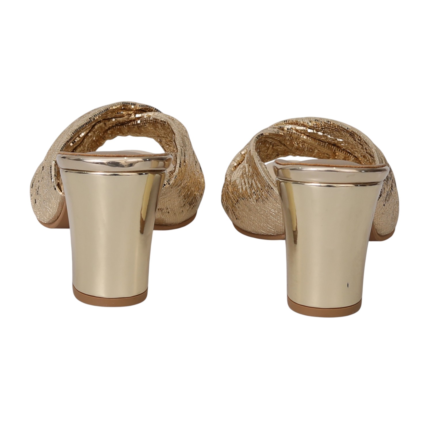 Women Golden Shimmer Rise Platform Sandals