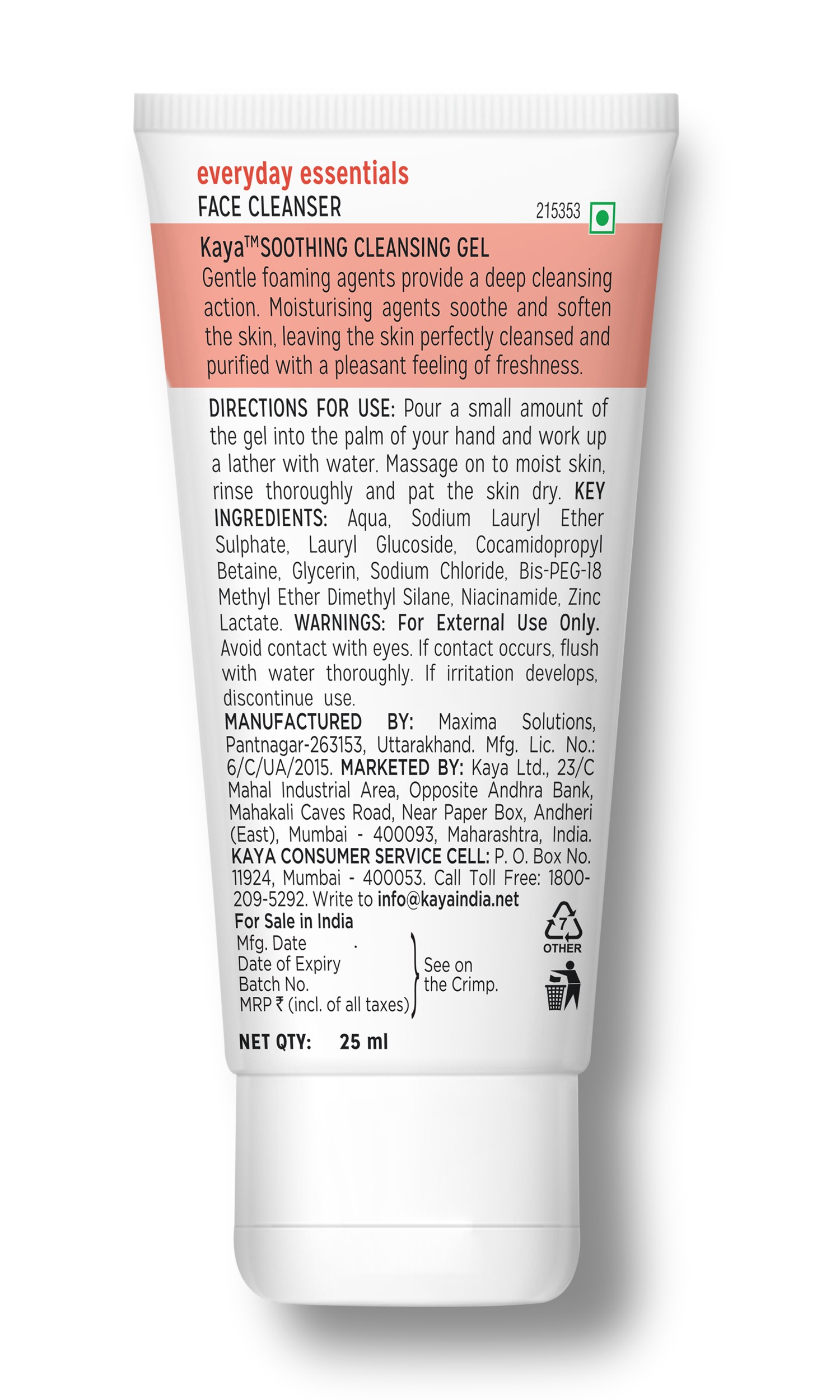 kaya Soothing Cleansing Gel (Face Wash)