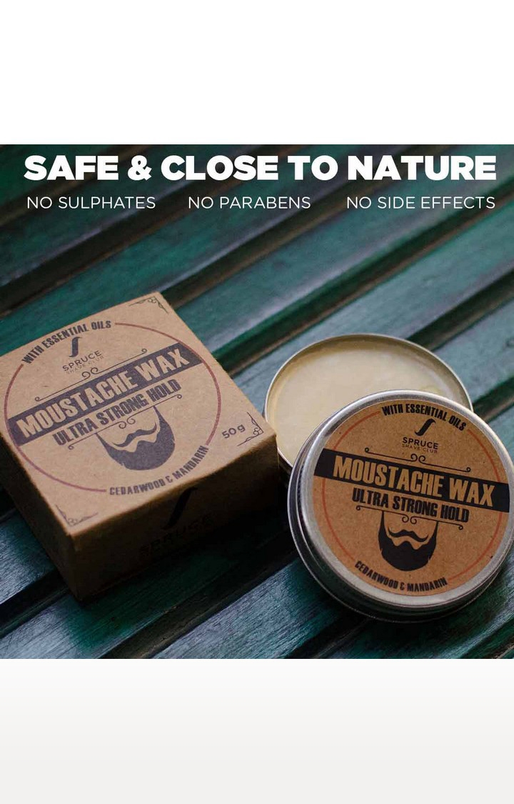 Spruce Shave Club | Spruce Shave Club Beard & Moustache Wax | Ultra Strong Hold | Natural Wax | Cedarwood & Mandarain 3