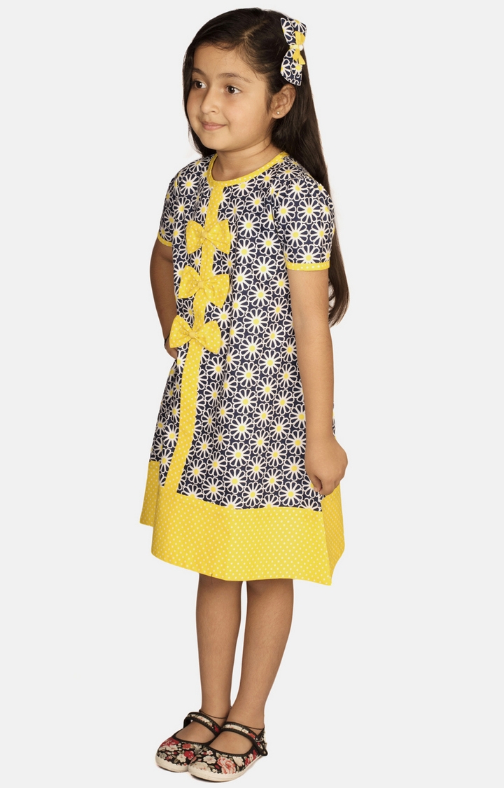 Ribbon Candy | Yellow Printed Dresses 1