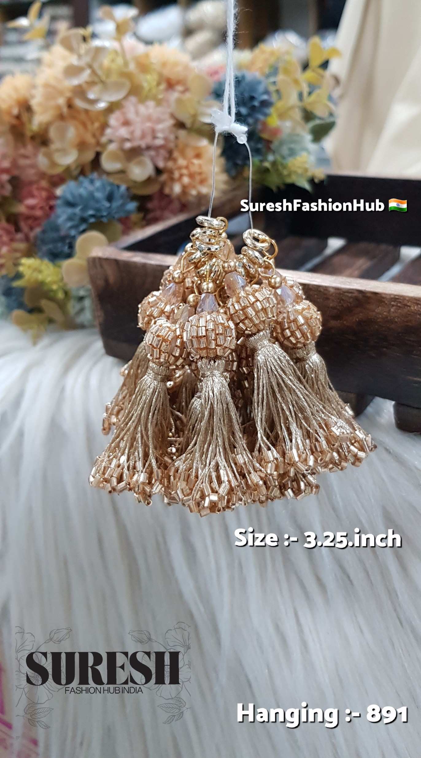 H-891 Regal Handcrafted Cutdhana Tassel – Matt Gold
