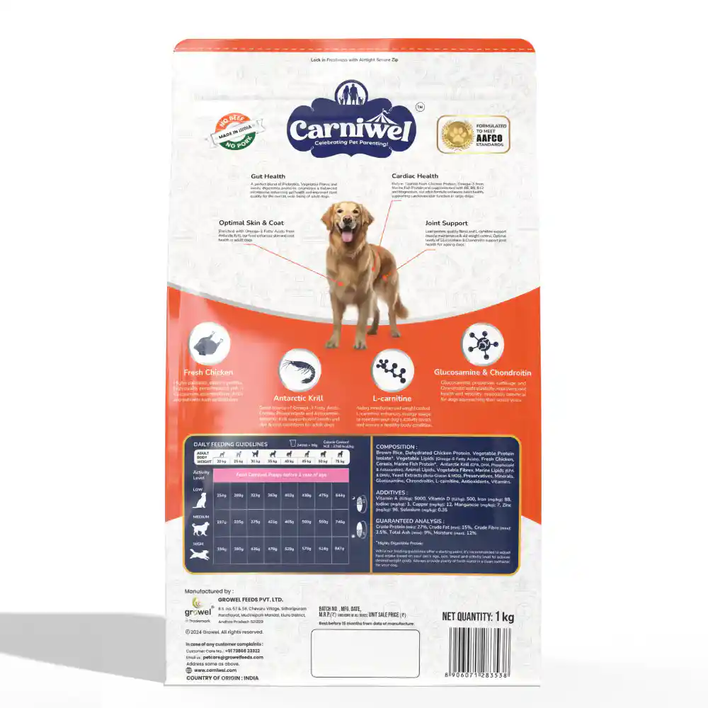 Carniwel Fresh Chicken Puppy Large dogs 1kg – (Best Before Jul’26)