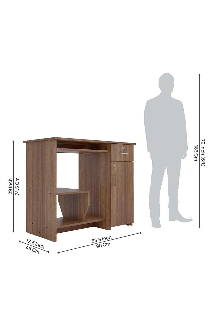 neudot Relish Engineered Wood Study Table | Multi-Purpose Study Table | Computer Table for Students | Office Table with Drawers | Desk for Work from Home | 1 Year Warranty - Leon Teak