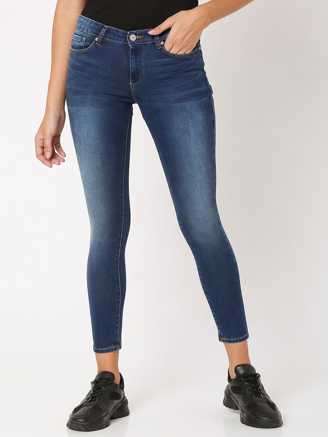 spykar | Women's Blue Cotton Straight Jeans 0