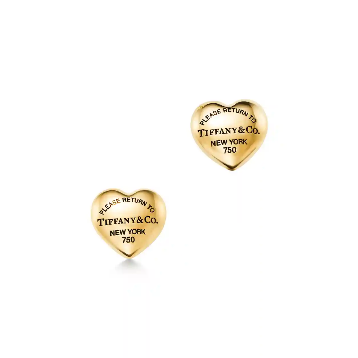 Return to Tiffany®: Full Heart Earrings in Yellow Gold