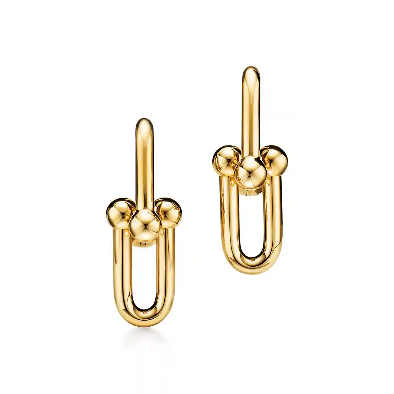 Tiffany HardWear: Medium Link Earrings in Yellow Gold