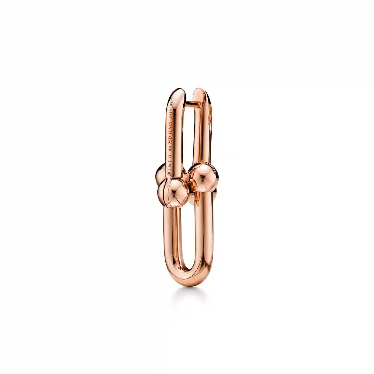 Tiffany HardWear: Medium Link Earrings in Rose Gold