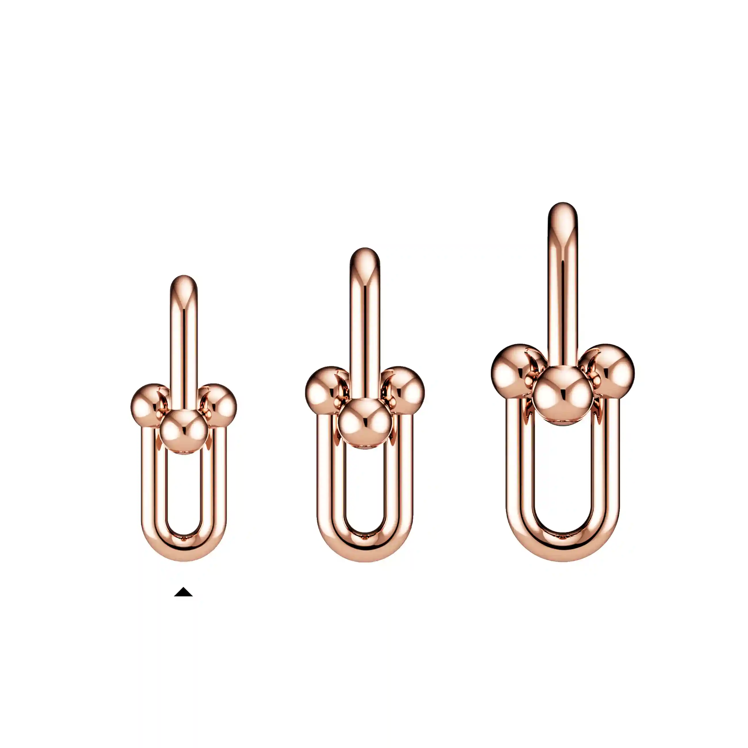 Tiffany HardWear: Medium Link Earrings in Rose Gold