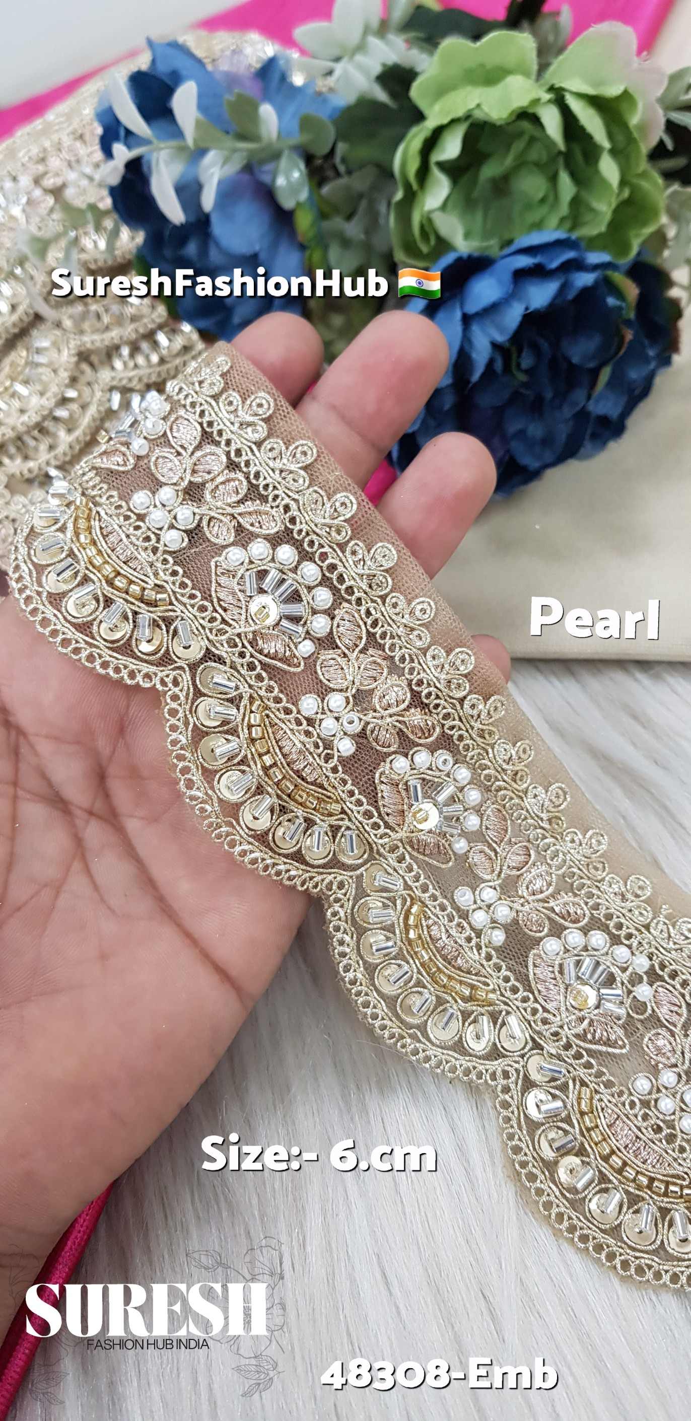 Pearl Scalloped Embroidery Lace