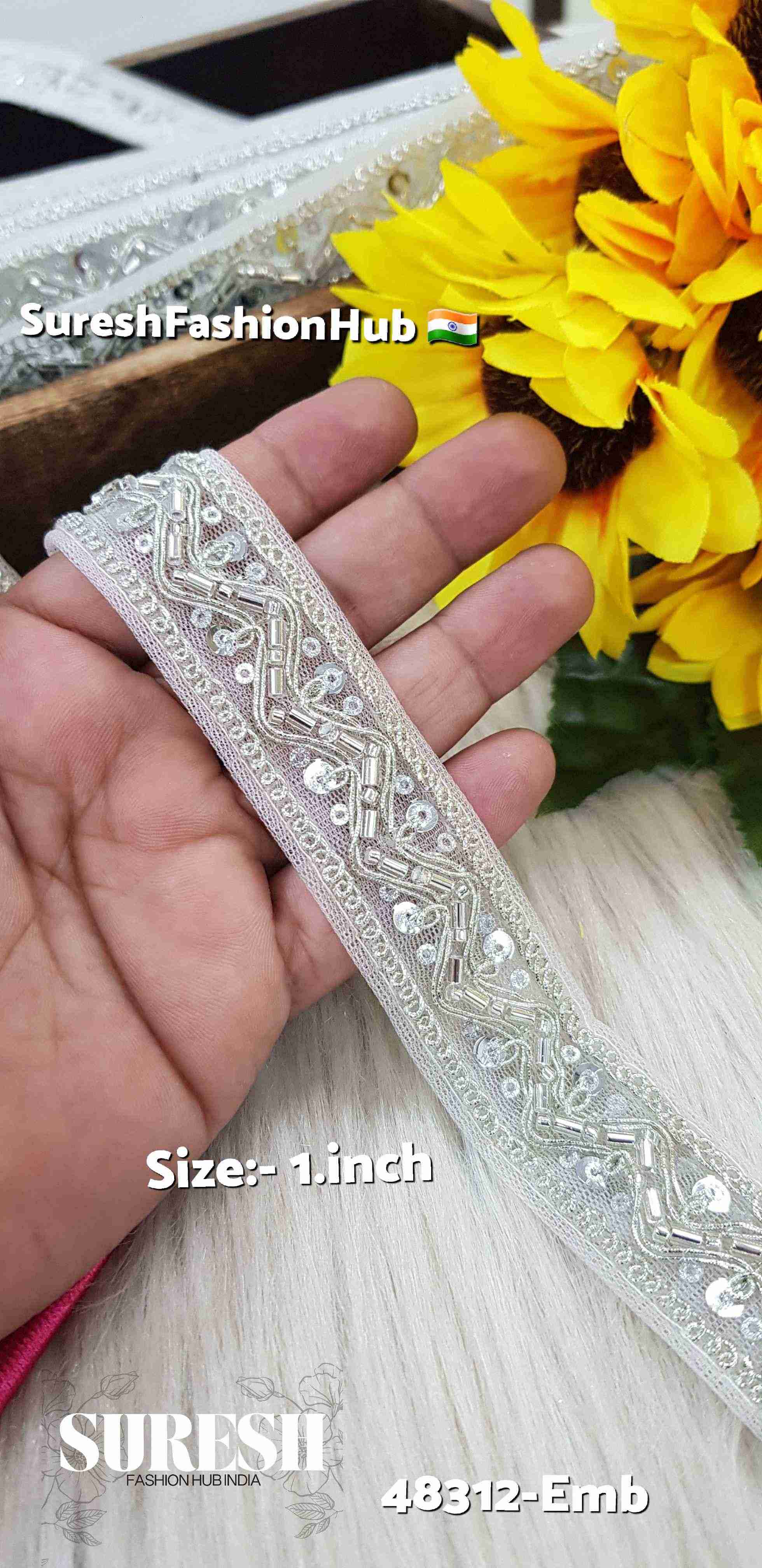  Water Silver Luxe Embroidery Lace