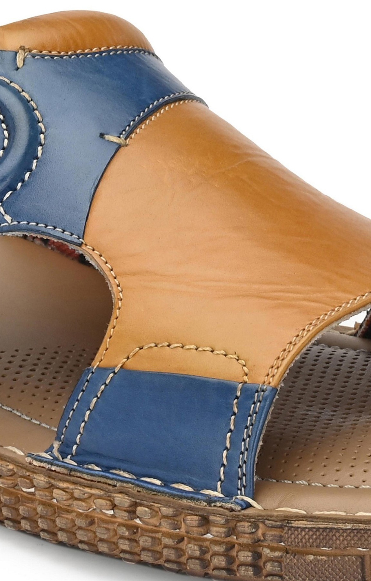 Hitz | Hitz Brown Casual Genuine Leather Slipper with Slip-On Fastening 4