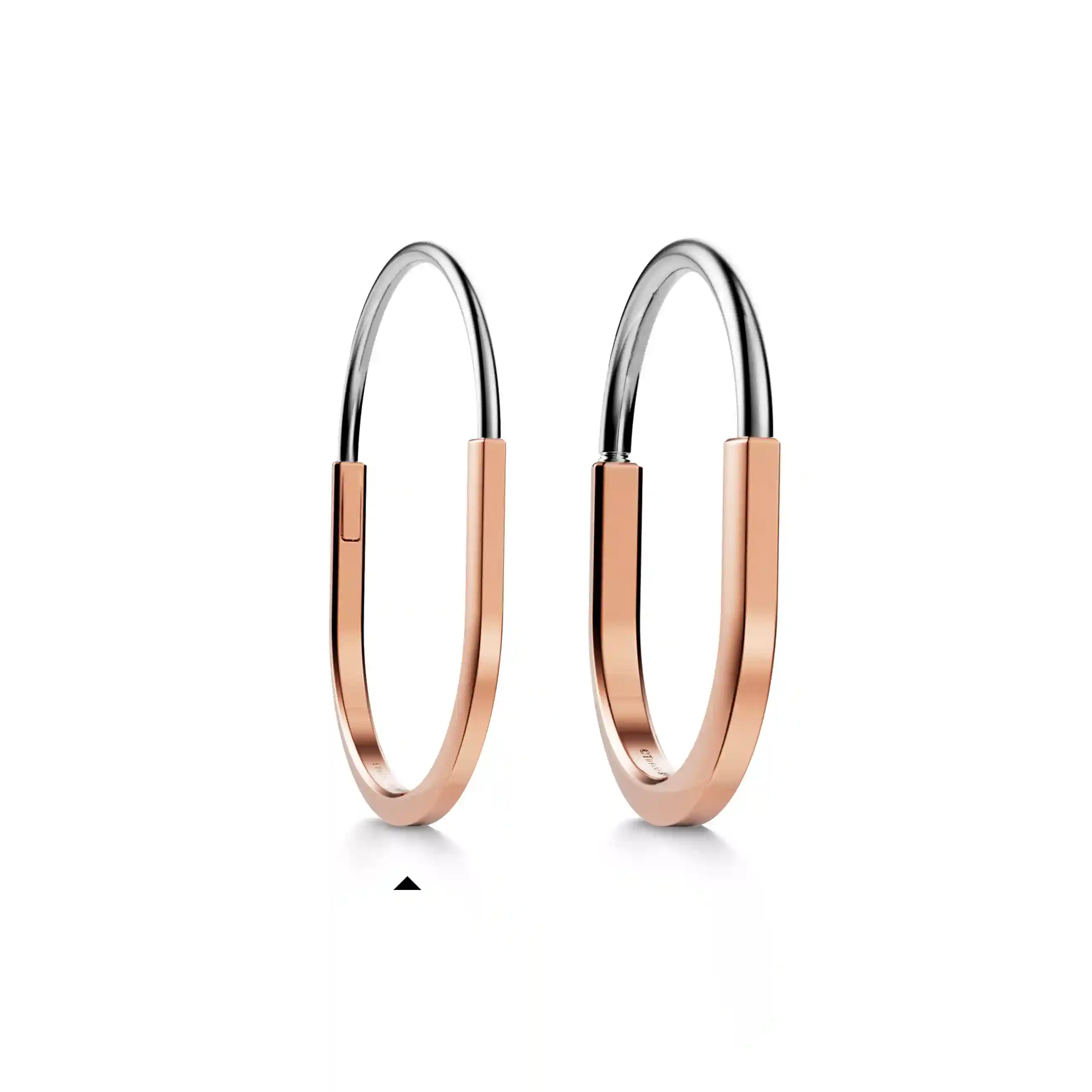 Tiffany Lock: Narrow Bangle in Rose and White Gold