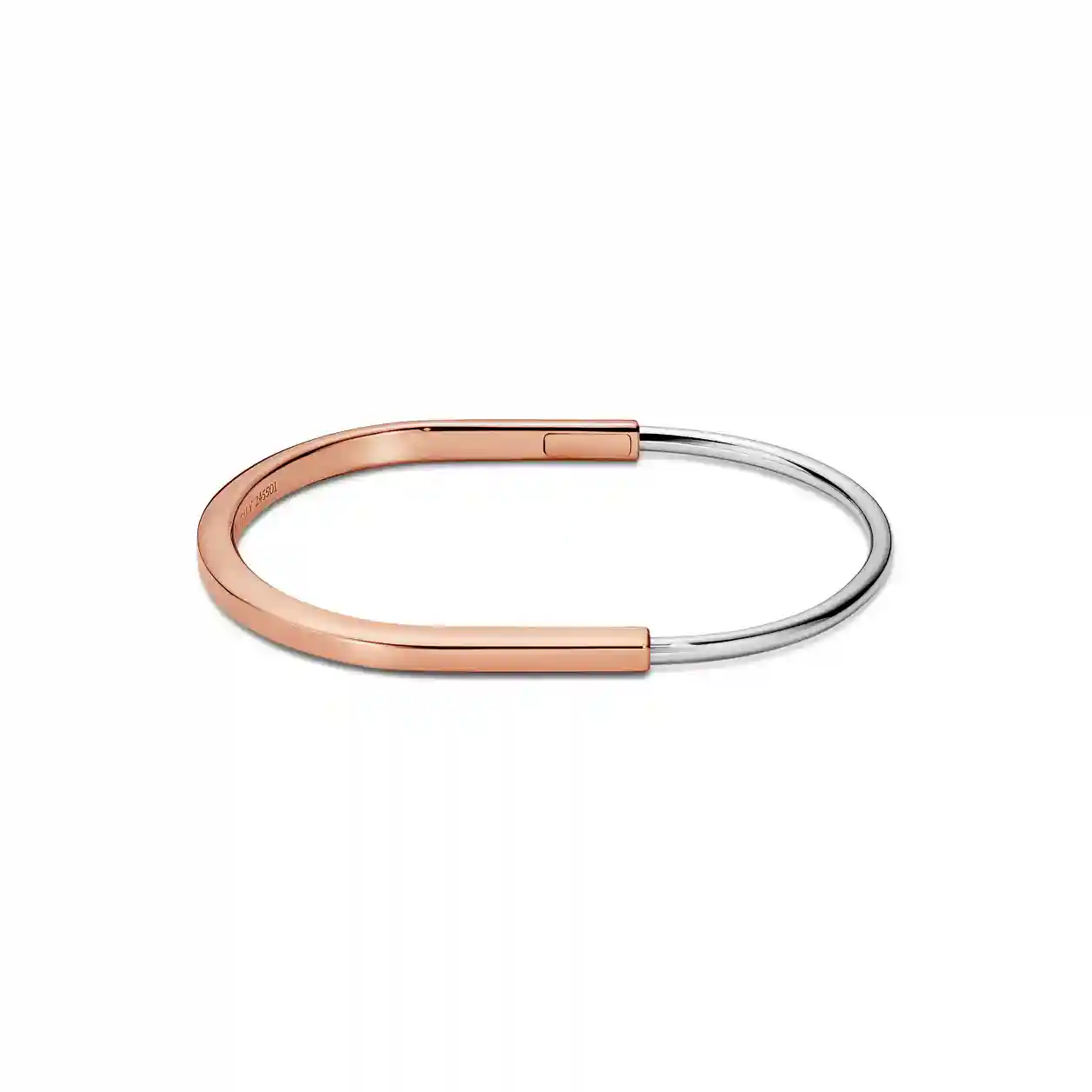 Tiffany Lock: Narrow Bangle in Rose and White Gold