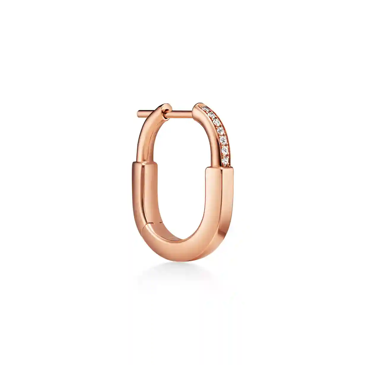 Tiffany Lock: Small Earrings in Rose Gold with Diamonds