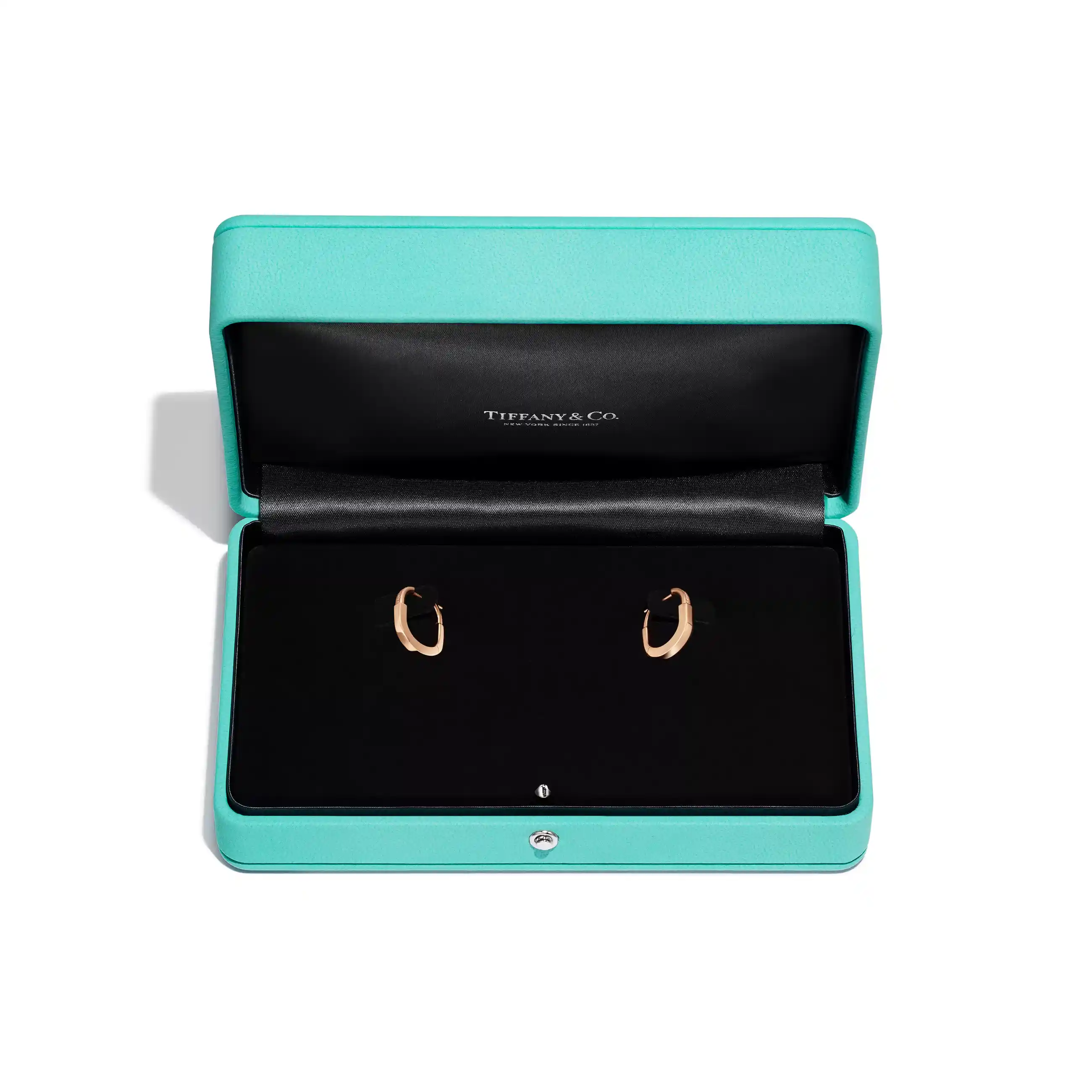 Tiffany Lock: Small Earrings in Rose Gold with Diamonds
