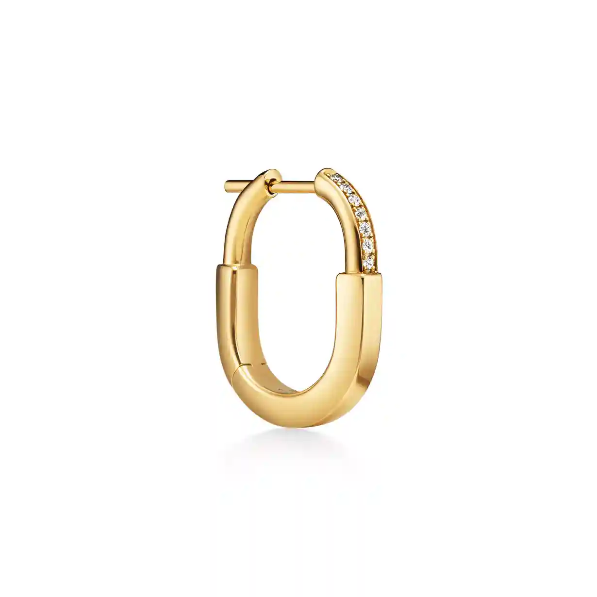 Tiffany Lock: Small Earrings in Yellow Gold with Diamonds