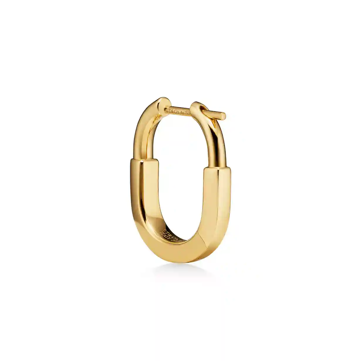 Tiffany Lock: Small Earrings in Yellow Gold with Diamonds