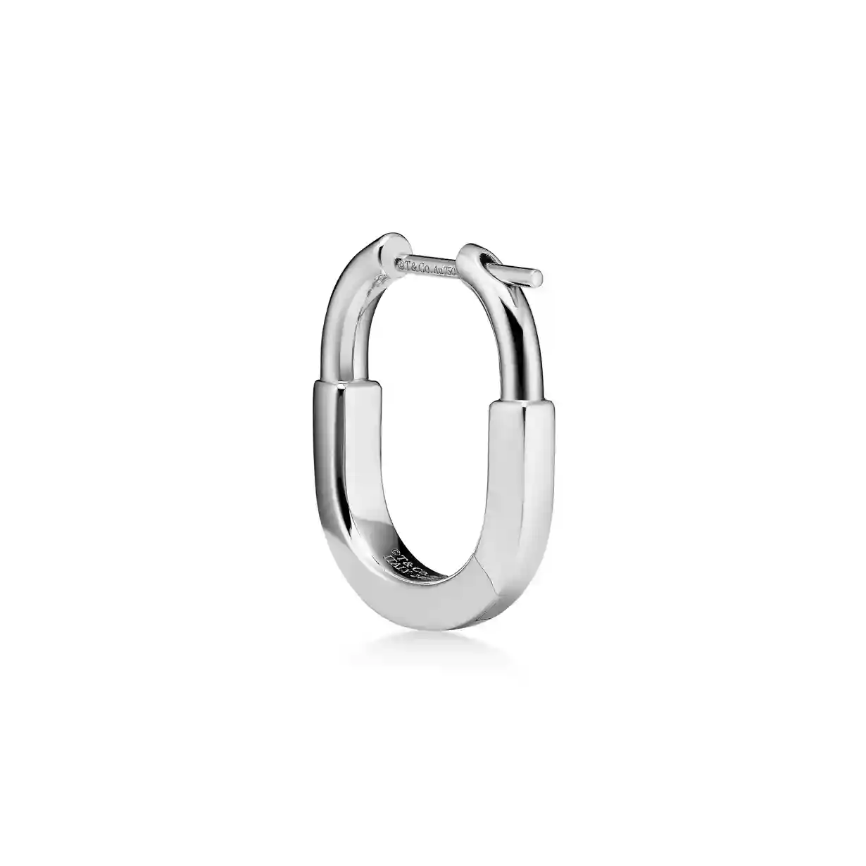 Tiffany Lock: Small Earrings in White Gold with Diamonds