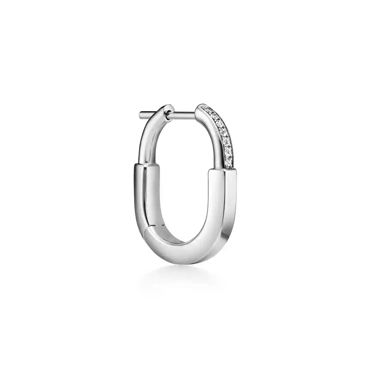 Tiffany Lock: Small Earrings in White Gold with Diamonds