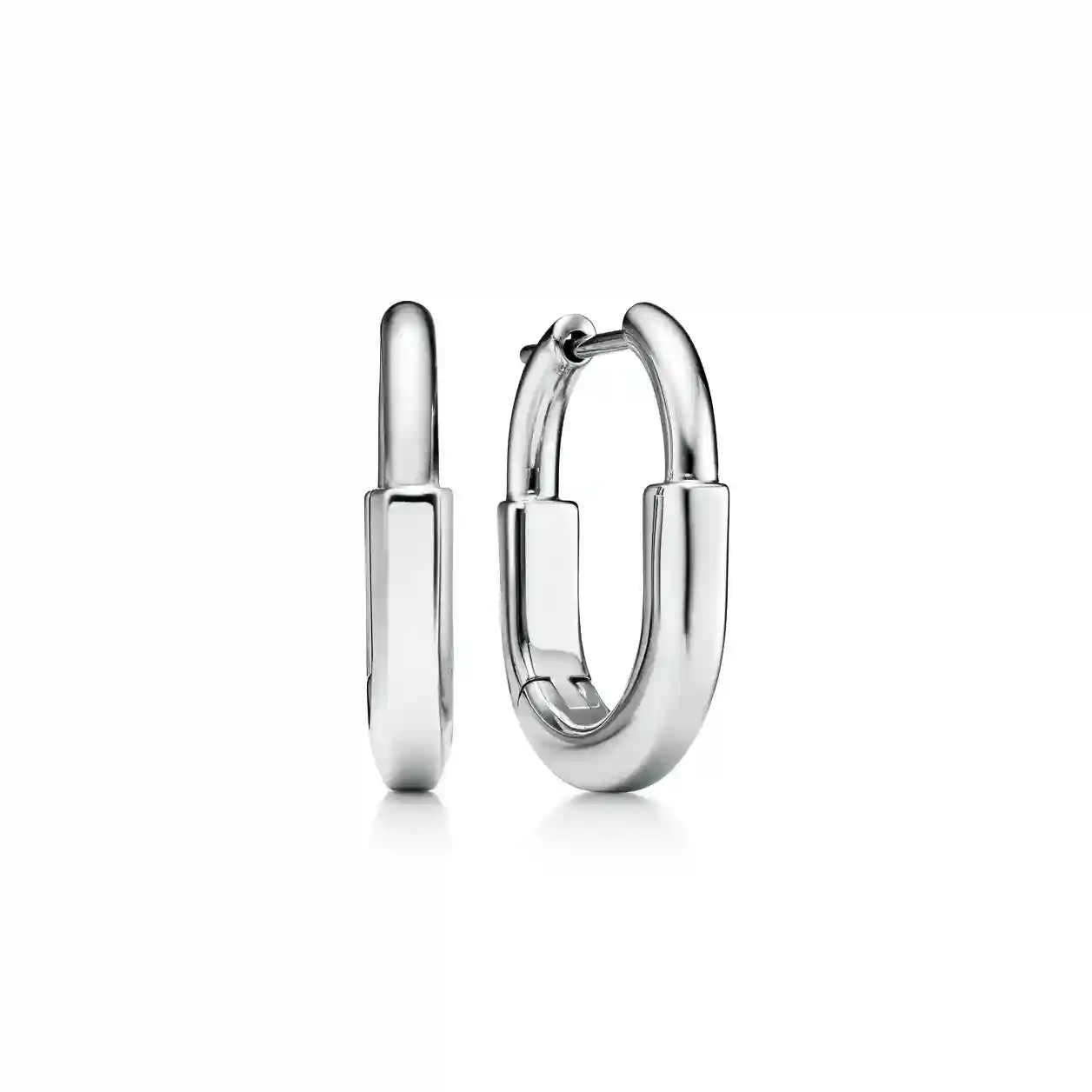 Tiffany Lock: Small Earrings in White Gold
