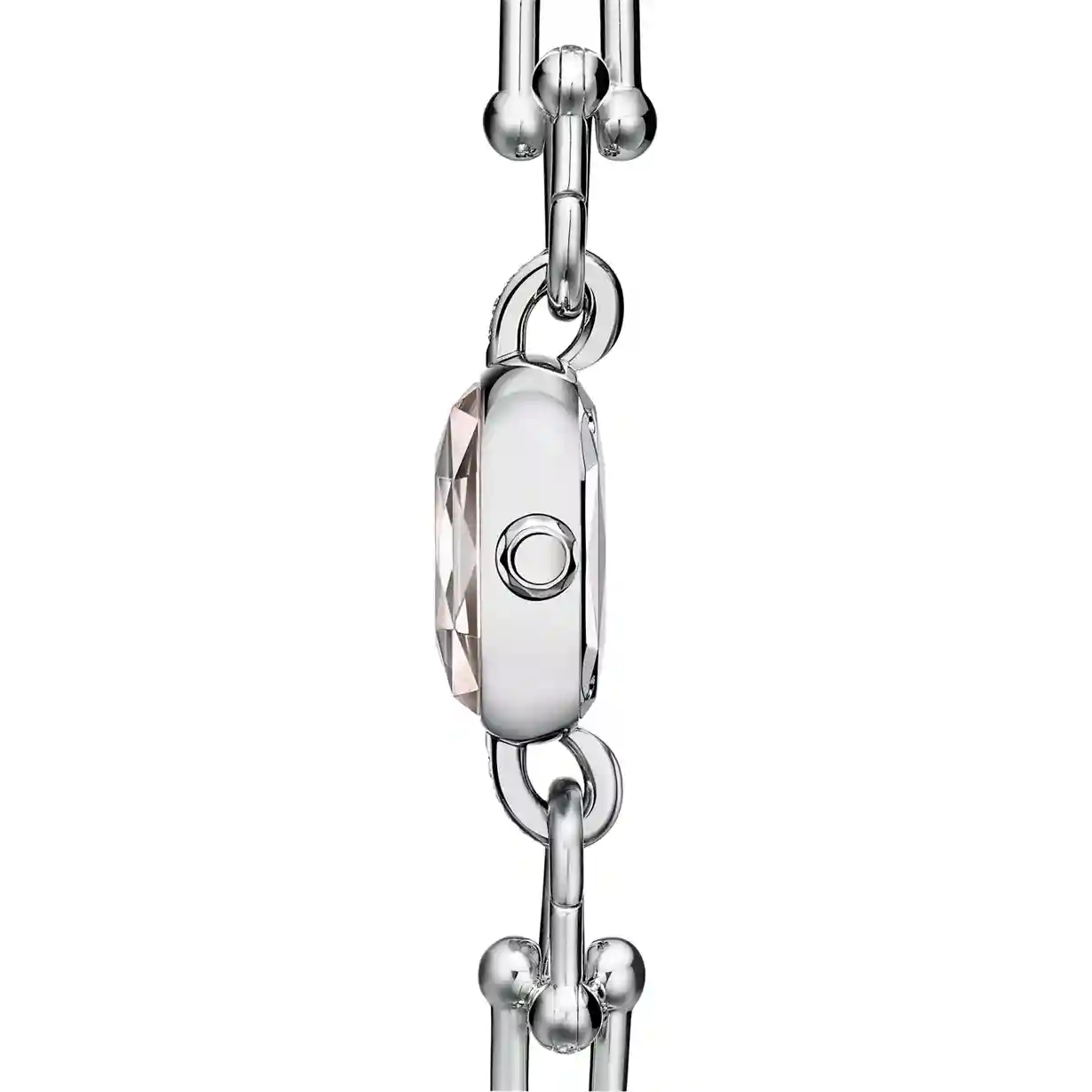 Tiffany HardWear: Watch in Sterling Silver and Diamonds with Pink Mother-of-pearl