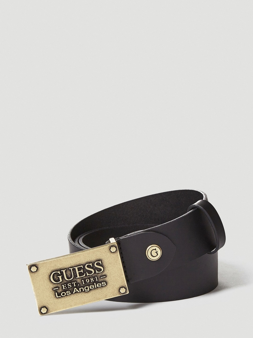 Men Black Solid Leather Belt