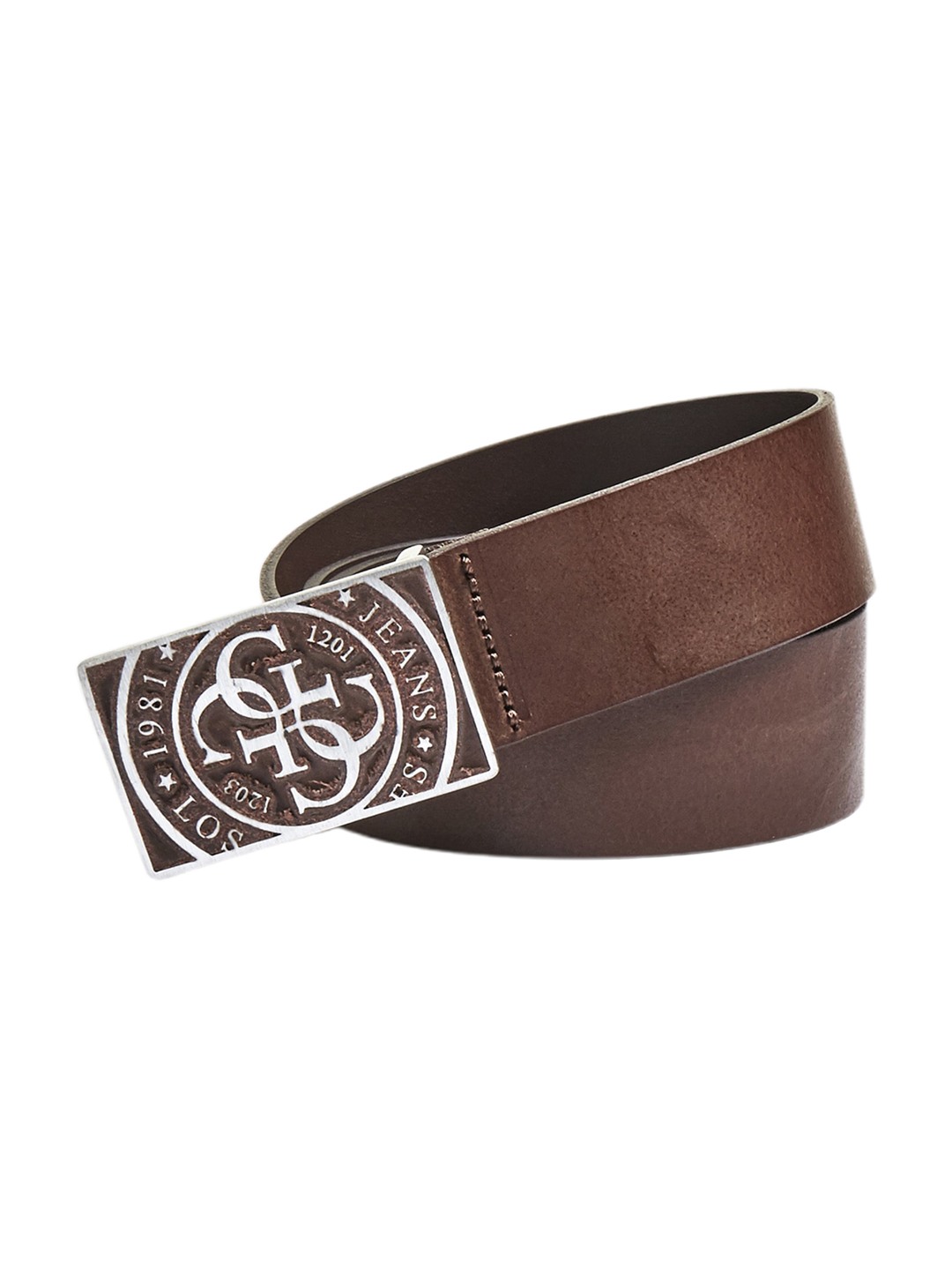 Men Brown Solid Leather Belt