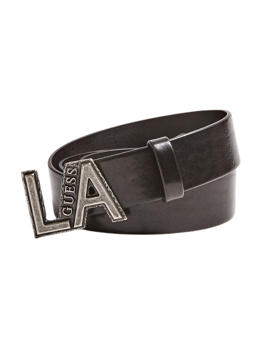 Men Black Solid Leather Belt